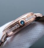 Replica Cartier Tourbillon RG Diamonds Dial Bezel Leather Strap - Image 3