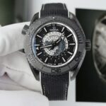 Omega Seamaster Planet Ocean Worldtimer Imitation Watches Black Ceramic Rubber Strap VS Factory 45.5mm - Image 3