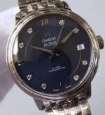 Replica Omega MKF De Ville 33mm Diamonds Markers Blue Dial SS Bracelet A2824 - Image 3