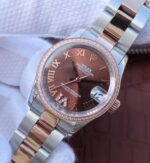 Replica Rolex DateJust 31mm 178383 Diamonds Bezel Roman Markers Brown Dial A2235 - Image 2