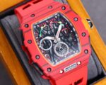 Best Richard Mille RM 50-03 Mclaren Replica Red Strap Watch For Men ?C Red Carbon Skeleton Dial with Swiss Movement - Image 4