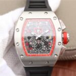 Replica Richard Mille RM011 Felipe Massa Red Inner Bezel Black Rubber Strap A7750