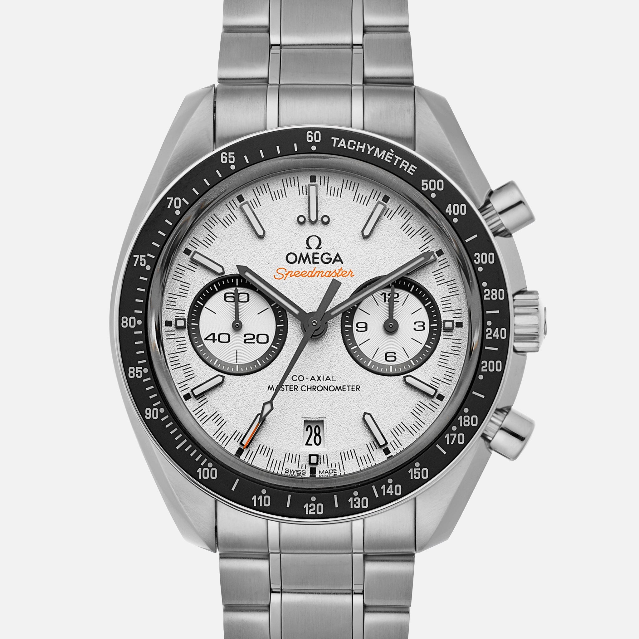 13942593-B14C-D9CB-6F1D-1E83292FDCE8.jpg Speedmaster Racing Co-Axial Master Chronometer Chronograph 44.25mm White Dial On Bracelet(1:1 replica) - Image 1