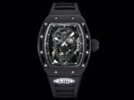 Swiss Richard Mille RM 052 Replica Watch ?C Skeleton Tourbillon, Skull Face, Black Rubber Strap, AAAAA Quality
