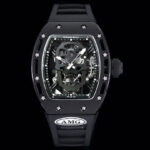 Swiss Richard Mille RM 052 Replica Watch ?C Skeleton Tourbillon, Skull Face, Black Rubber Strap, AAAAA Quality