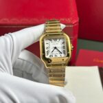 Cartier Santos Yellow Replica Watch White Dial BV Factory 35mm - Image 2