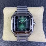 Fake Cartier Watch Santos de Cartier Large Stainless Steel Green Dial WSSA0062 BVF(1:1 replica) - Image 8