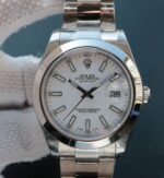 Replica Rolex DateJust 41mm 126333 EW Polished Bezel White Dial SS Bracelet A3163