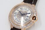 Cartier Blue Balloon Square Diamonds Full Sky Watch-Roman Numerals-Rose Gold-Leather-42mm(1:1 replica) - Image 4