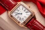 Cartier Replica Watch Santos Dumont WJSA0017 Red Leather Strap 38 27.5mm - Image 3