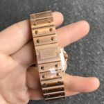 Fake cartier watch Santos large model mechanical movement Silver Dial Rose Gold WGSA0018(1:1 replica) - Image 2