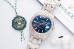 Rolex Replica 1:1 Watch DateJust With Full Moissanite Diamond Blue Dial 41mm - Image 2