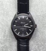 Replica Omega Globemaster Master DLC Black Dial Leather Strap A8900