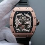 Replica Richard Mille RM057 Dragon Phoenix RG Case SS Dragon Dial Black Rubber Strap