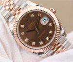 Replica Rolex DateJust 41mm 126331 RG Wrapped Brown Dial Diamonds Markers Bracelet A3235 - Image 3