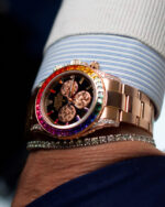 Rolex Daytona Rainbow 116595RBOW: Black Dial, Diamond Bezel, Oyster Bracelet, Rose Gold Watch(1:1 replica) - Image 3