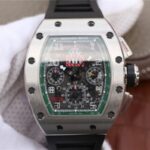 Replica Richard Mille RM011 Green Felipe Massa Dubai Limited Edition Black Rubber Strap A7750