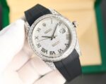 Rolex Logbook Full Luxury Style – Brilliant Roman Dial – 18k Nano-Technology 41MM – White(1:1 replica) - Image 2