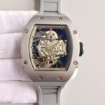Replica Richard Mille RM027 SS Skeleton Dial Gray Rubber Strap 6T51