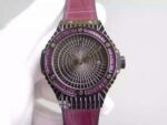 Replica Hublot Big Bang 41mm Tutti Frutti Maroon Caviar on Gummy Strap A2824