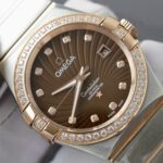 Omega Constellation Co-Axial Fake Watch Brown Dial Metal Strap 38mm - Image 4