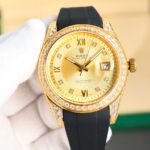 Rolex Logbook Full Luxury-Roman Diamond Dial-18k Nano-Technology 41MM-Golden(1:1 replica)