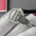 Cartier Santos Women Copies Watches Full Moissanite Diamonds Custom 35mm - Image 10
