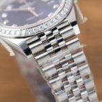 Rolex Replica Watch DateJust Blue Dial With Moissanite Diamond Bezel Factory Clean 41mm - Image 6