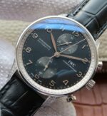 Replica IWC ZF Portuguese Chrono IW371447 Diamonds Bezel Leather Strap - Image 2