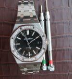 Replica Audemars Piguet JF Royal Oak 41mm 15400 Diamonds Bezel Black Dial Bracelet A3120 - Image 8