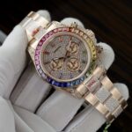 Rolex Replica 1:1 Watch Daytona Rainbow Full CZ Stone High Quality 40mm - Image 3