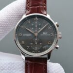 Replica IWC ZF Portuguese Chrono IW371431 Brown Leather Strap