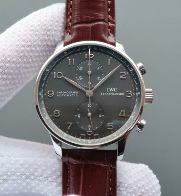 1A73102A-865A-3CC3-DE90-59E9D5FD5FA5.jpg Replica IWC ZF Portuguese Chrono IW371431 Brown Leather Strap - Image 1