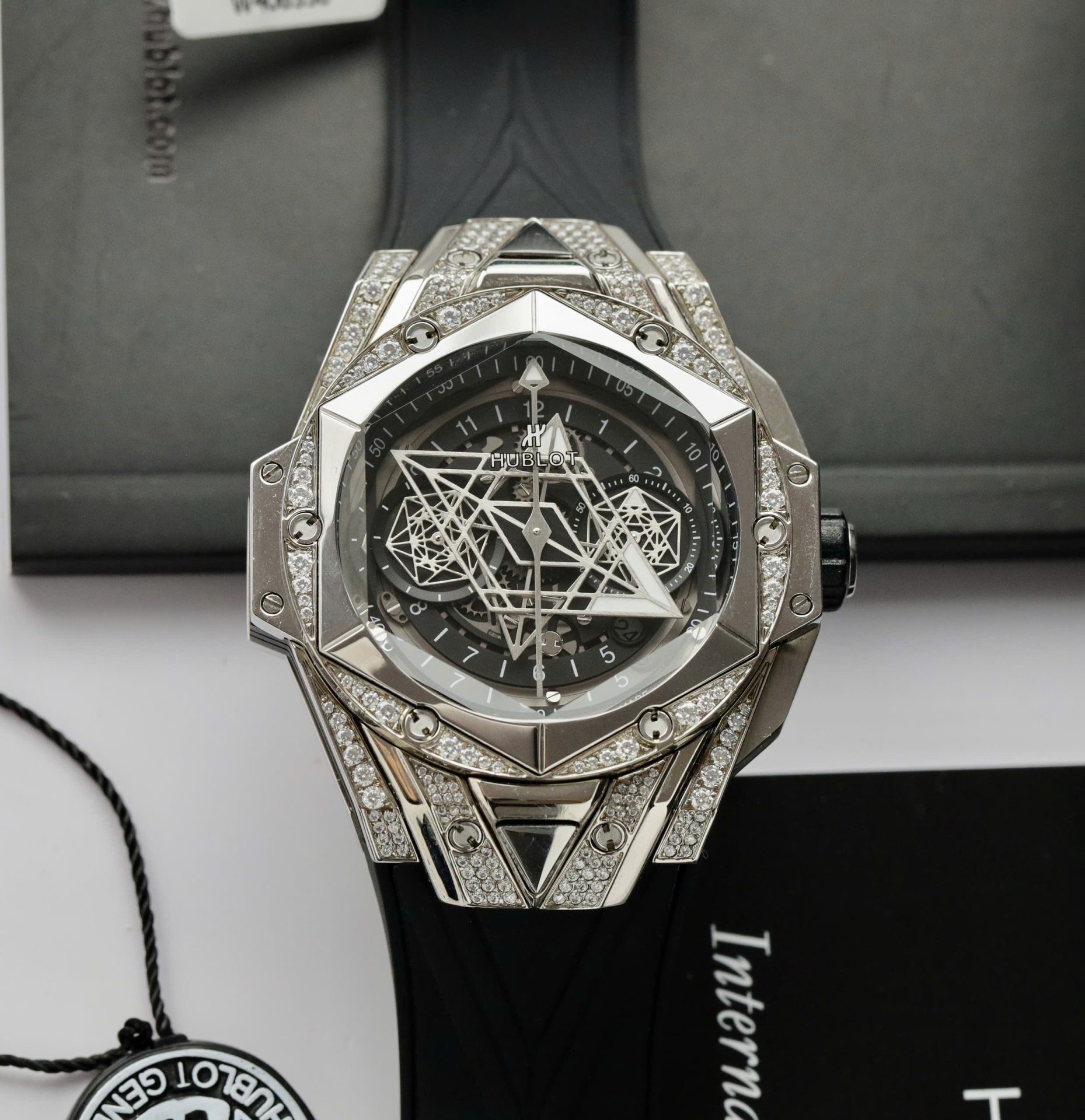 1A7F17BA-FC8F-3F99-DCFC-DA8017363D8B.jpg Hublot Big Bang Sang Bleu II Clone Watch Black HB Factory 44mm - Image 1