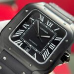 Cartier Santos Black Replica 11 Watch Rubber Strap BV Factory 39.8mm - Image 7