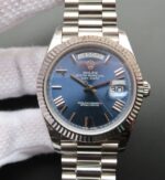 Replica Rolex Day-Date 40mm 228239 Noob Blue Dial SS President Bracelet A3255