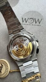 Replica PATEK PHILIPPE PPF Nautilus Chronograph Travel 5990 SS Grey Dial Stick on SS Bracelet A28-520 - Image 7