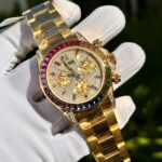 Rolex Daytona Rainbow Replica Watch 18K Gold Wrapped Customs Moissanite   Gemstones 40mm - Image 4