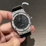 Hublot Replica Watch With Full Diamond Moissanite Diamonds Black Dial Men s 42mm - Image 4