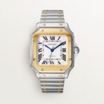 Fake Cartier Watch Santos medium model Manufacture mechanical movement Steel/Yellow Gold Silver Dial W2SA0016(1:1 replica)