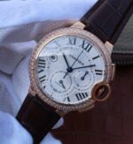 Replica Cartier Ballon Bleu De Cartier Chrono RG White Dial Diamonds Bezel A8101 - Image 2