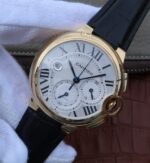 Replica Cartier Ballon Bleu De Cartier Chrono 47mm YG White Dial Leather Strap A8101 - Image 2