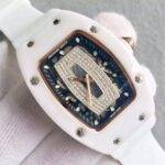 Replica Richard Mille RM007-01 Lady SS Diamonds Black Dial RG White Rubber Strap 6T51 - Image 2