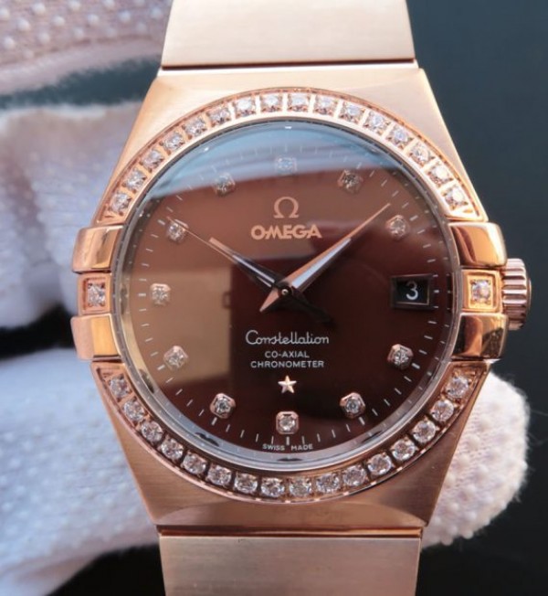 1E072614-4525-555E-79B9-716413B72092.jpg Replica Omega V6 Constellation 123.20.35 RG Case Brown Dial - Image 1