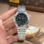 Vacheron Constantin Luxury Fake Watches Overseas Dual Time 47450 Black Dial Metal Wire 9F Factory 42mm