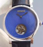 Replica Cartier Rotonde De Cartier Tourbillon SS Blue Dial