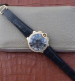 Replica Cartier Ballon Bleu De Cartier Chrono YG Black Dial Diamonds Bezel A8101 - Image 8