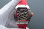 Replica Richard Mille RM038 SS Red Inner Bezel Skeleton Dial Red Rubber Strap Jap Quartz