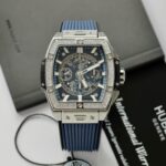 Hublot Spirit Of Big Bang Titanium Dial Blue Custom Moissanite Diamonds Hong Kong 42mm - Image 3