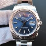 Replica Rolex DateJust II SS Fluted Bezel Blue Dial SS Bracelet A3136